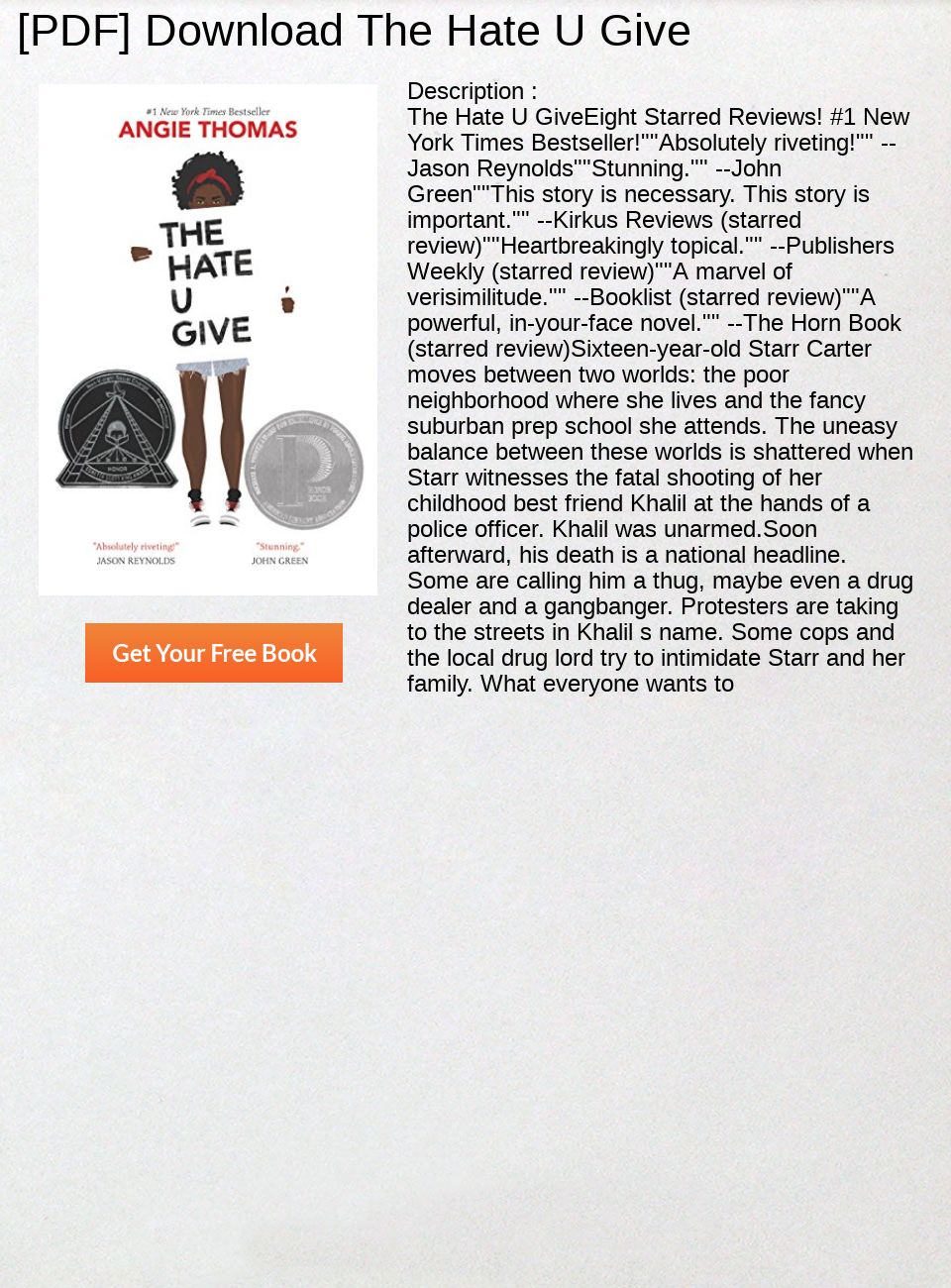 thesis on the hate you give